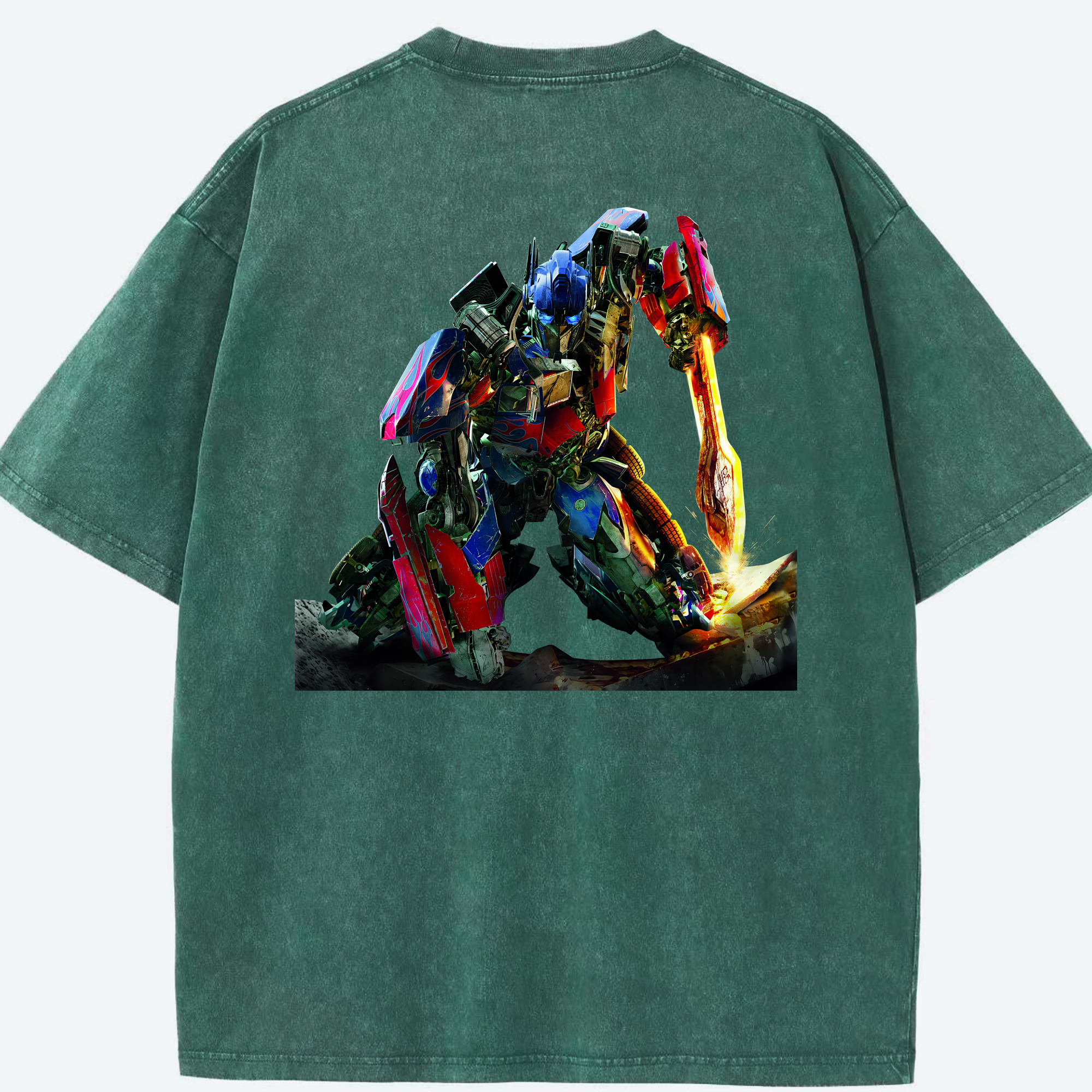 （画像用） Transformers トランスフォーマー 綿100% ヴィンテージ風 半袖Tシャツ（背面プリント）